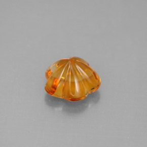 Citrino naranja natural de 1,22 ct, corte flor, transparente