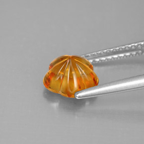 Citrino naranja natural de 1,22 ct, corte flor, transparente