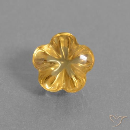 1.41ct Natural Dorado oscuro Citrino, Corte Flor, Transparente