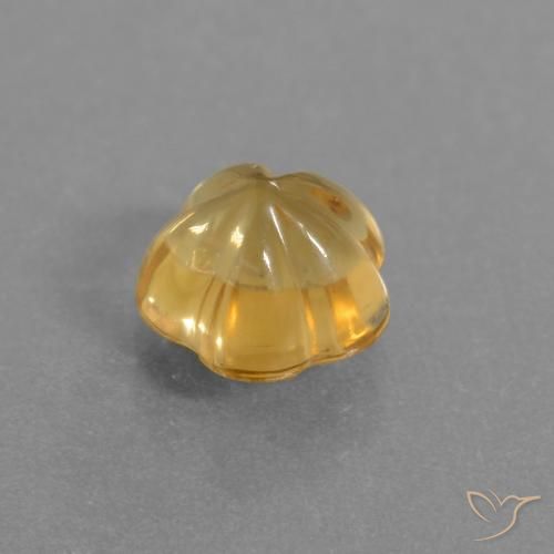 Citrino Dorado oscuro natural de 1.41 ct, Corte Flor, Transparente