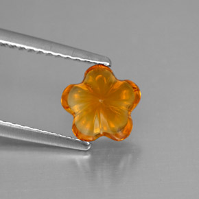 Citrino naranja natural de 1,16 ct, corte flor, transparente