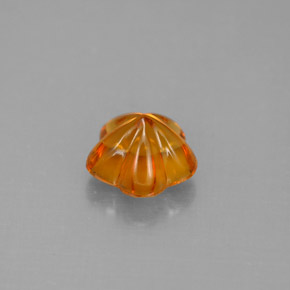 Citrino naranja natural de 1,16 ct, corte flor, transparente