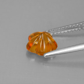 Citrino naranja natural de 1,16 ct, corte flor, transparente