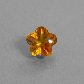 Citrino naranja natural de 1,14 ct, corte flor, transparente
