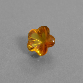 Citrino naranja natural de 1,14 ct, corte flor, transparente