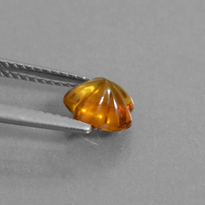 Citrino naranja natural de 1,14 ct, corte flor, transparente