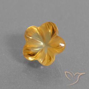 Citrino Dorado oscuro natural de 1.54 ct, Corte Flor, Transparente