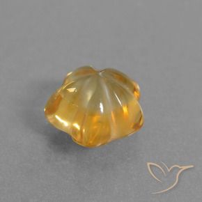 Citrino Dorado oscuro natural de 1.54 ct, Corte Flor, Transparente