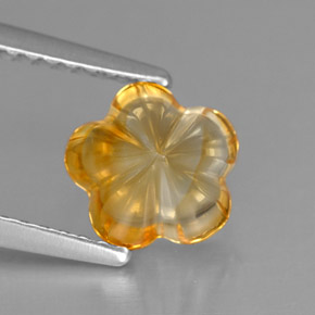 Citrino amarillo natural de 1,18 ct, corte flor, transparente