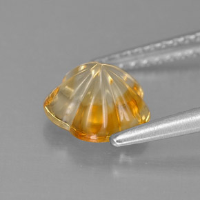 Citrino amarillo natural de 1,18 ct, corte flor, transparente