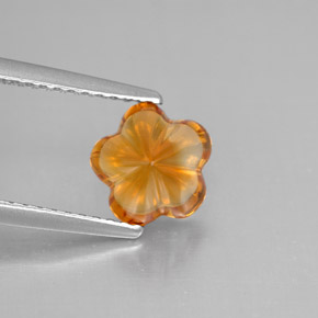 Citrino naranja natural de 1,27 ct, corte flor, transparente