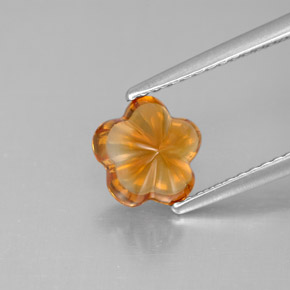 Citrino naranja natural de 1,27 ct, corte flor, transparente