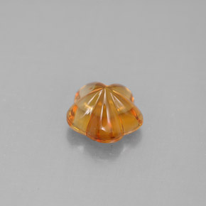 Citrino naranja natural de 1,27 ct, corte flor, transparente