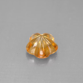 Citrino naranja natural de 1,31 ct, corte flor, transparente