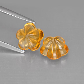 Gemas de citrino naranja natural de  ct, corte flor, transparente