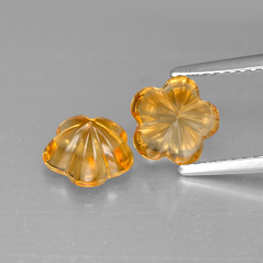 Gemas de citrino oro natural de  ct, corte flor, transparente