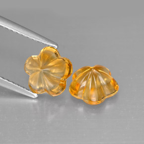 Gemas de citrino oro natural de  ct, corte flor, transparente