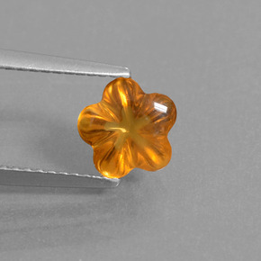 Citrino naranja natural de 1,18 ct, corte flor, transparente
