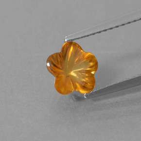 Citrino naranja natural de 1,18 ct, corte flor, transparente
