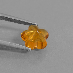Citrino naranja natural de 1,18 ct, corte flor, transparente
