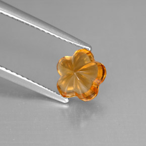 Citrino naranja natural de 1,28 ct, corte flor, transparente