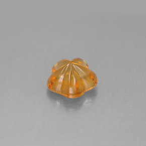 Citrino naranja natural de 1,28 ct, corte flor, transparente