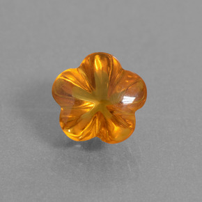 Citrino naranja natural de 1,36 ct, corte flor, transparente