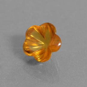 Citrino naranja natural de 1,36 ct, corte flor, transparente