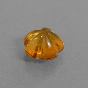 Citrino naranja natural de 1,36 ct, corte flor, transparente