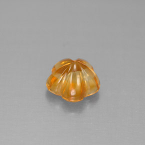 Citrino naranja natural de 1,29 ct, corte flor, transparente