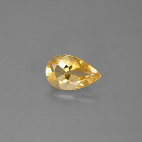 Citrino amarillo natural de 0,83 ct, en forma de pera, VS