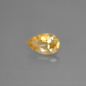 Citrino amarillo natural de 0,83 ct, en forma de pera, VS