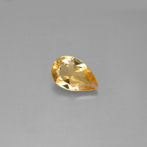 Citrino amarillo natural de 0,71 ct, en forma de pera, VS