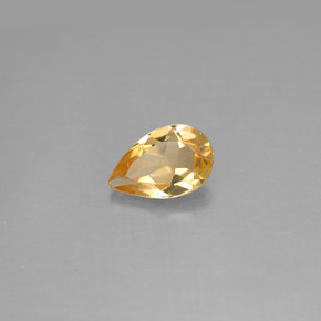 Citrino amarillo natural de 0,71 ct, en forma de pera, VS