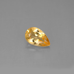 Citrino amarillo natural de 0,84 ct, en forma de pera, VS