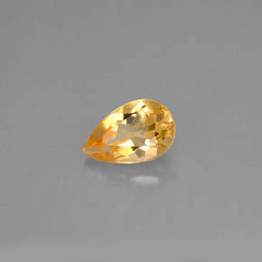 Citrino amarillo natural de 0,84 ct, en forma de pera, VS