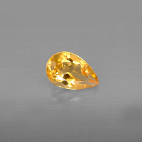 Citrino amarillo natural de 0,73 ct, en forma de pera, VVS-VS