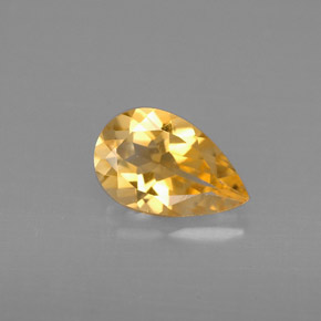 Citrino Dorado amarillo natural de 0.72 ct, En forma de pera, VVS-VS