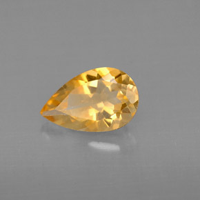 Citrino Dorado amarillo natural de 0.72 ct, En forma de pera, VVS-VS