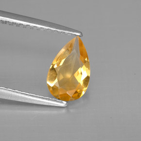 Citrino amarillo natural de 0,69 ct, en forma de pera, VVS-VS