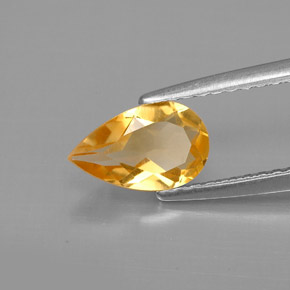 Citrino amarillo natural de 0,69 ct, en forma de pera, VVS-VS