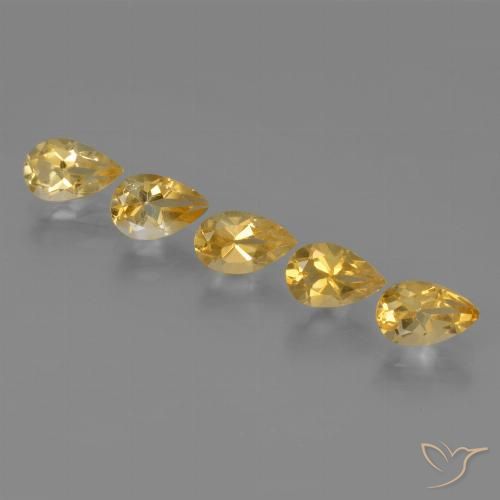 3.92ctw Natural Dorado claro Citrino, En forma de pera, VVS-VS