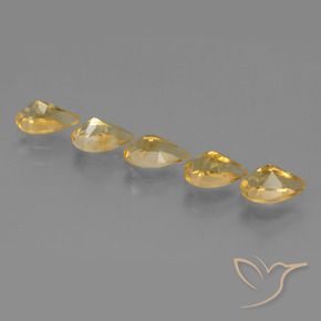 Gemas de Citrino Dorado claro natural de 3.92 ct, En forma de pera, VVS-VS