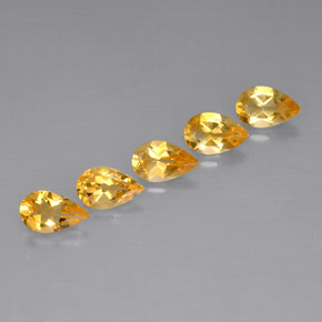Gemas de citrino amarillo natural de  ct, en forma de pera, VVS-VS