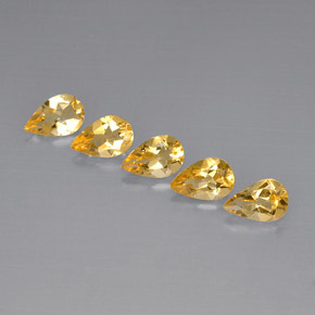 Gemas de citrino amarillo natural de 3,55 ct, en forma de pera, VVS-VS