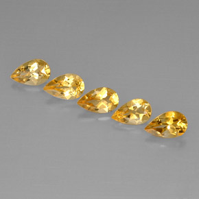 Gemas de citrino amarillo natural de 3,95 ct, en forma de pera, VVS-VS