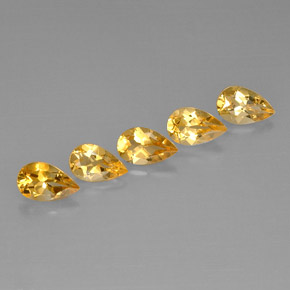 Gemas de citrino amarillo natural de 3,95 ct, en forma de pera, VVS-VS