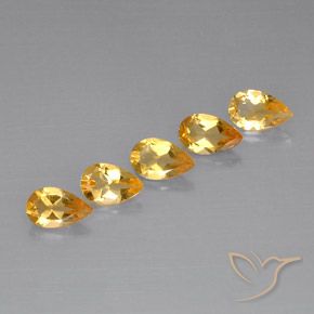 Gemas de Citrino Light Orange-Gold  natural de 3.59 ct, En forma de pera, VVS-VS