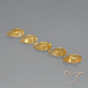 Gemas de Citrino Light Orange-Gold  natural de 3.59 ct, En forma de pera, VVS-VS