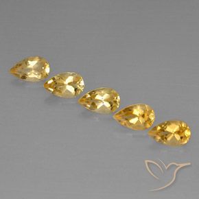 Gemas de Citrino Dorado natural de 4.17 ct, En forma de pera, VVS-VS